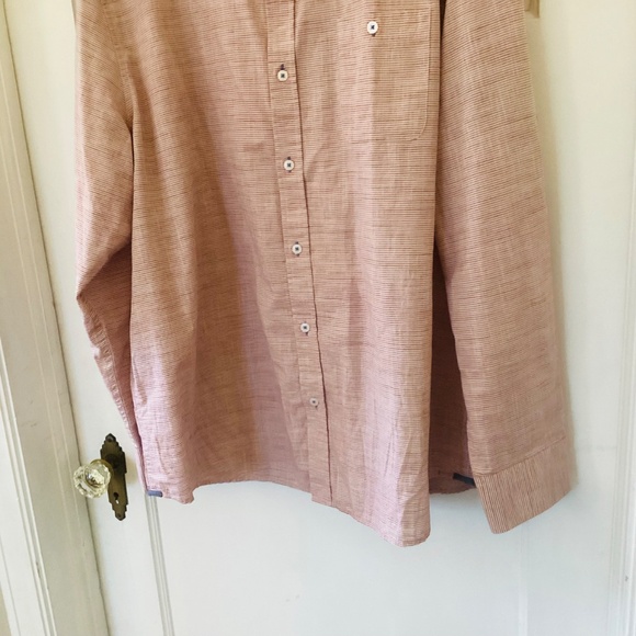 Flag & Anthem Long Sleeve Button Up Shirt Size XXL Short Untucked Striped Cotton - Picture 3 of 12